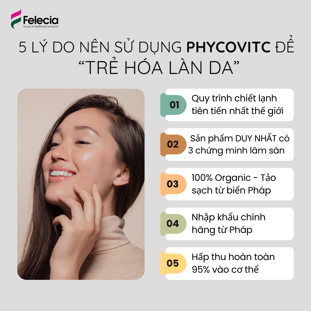 5 Lý Do Nên Chọn PhycovitC - Siêu Tinh Chất Tảo Pháp Để Làm Đẹp Chống Lão Hóa Và Cải Thiện Sức Khỏe